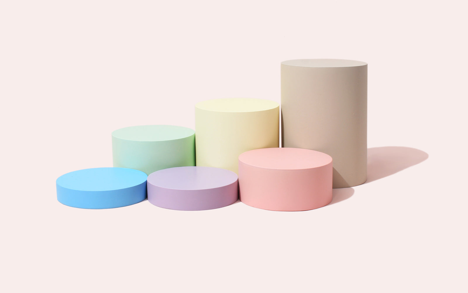 Resin Product Photography Prop Sets Cylinder Blocks Pastel Colour
