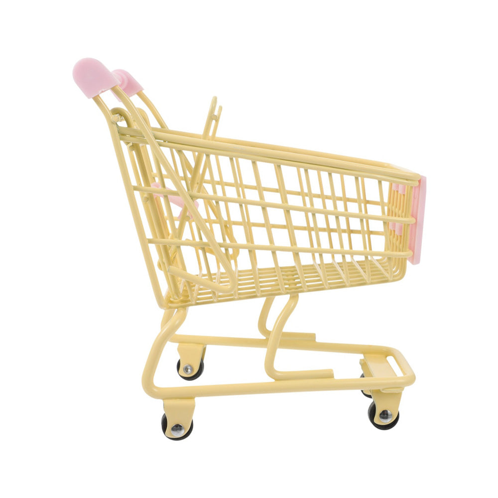 Yellow Miniature Shopping Cart Product Photography Prop 