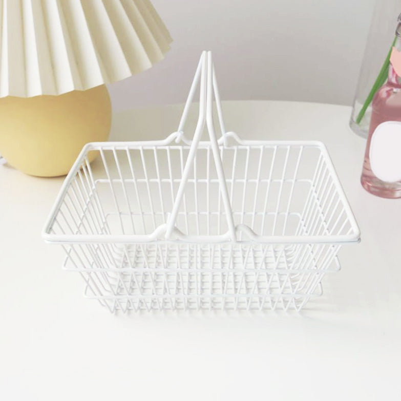 Miniature Supermarket Shopping Basket - White